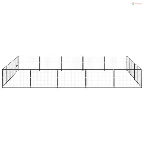 Fekete acél kutyakennel 25 m²