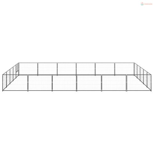 Fekete acél kutyakennel 30 m²