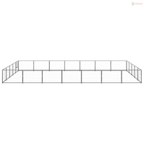 Fekete acél kutyakennel 35 m²