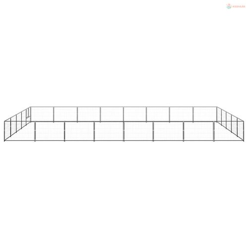 Fekete acél kutyakennel 40 m²