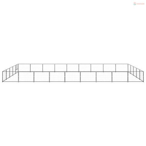 Fekete acél kutyakennel 45 m²