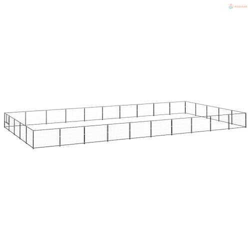 Fekete acél kutyakennel 50 m²