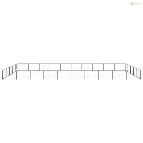 Fekete acél kutyakennel 50 m²
