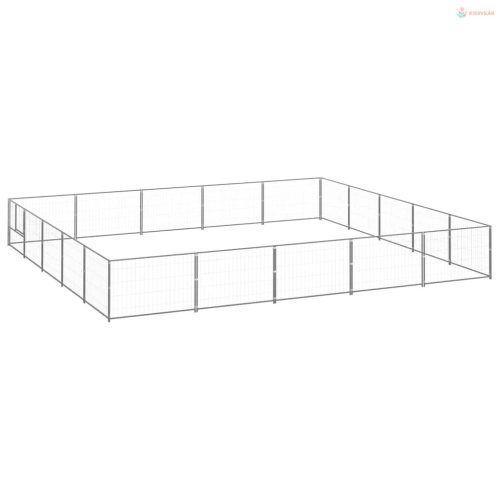 Ezüstszínű acél kutyakennel 25 m²