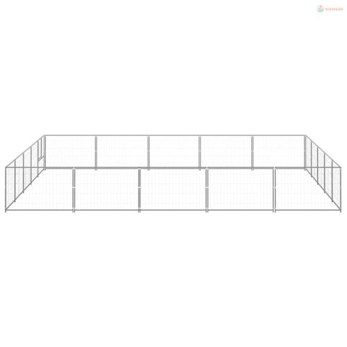 Ezüstszínű acél kutyakennel 25 m²