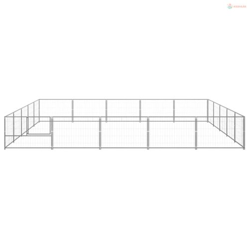 Ezüstszínű acél kutyakennel 25 m²
