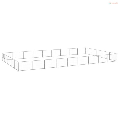 Ezüstszínű acél kutyakennel 45 m²