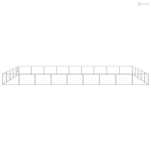 Ezüstszínű acél kutyakennel 45 m²