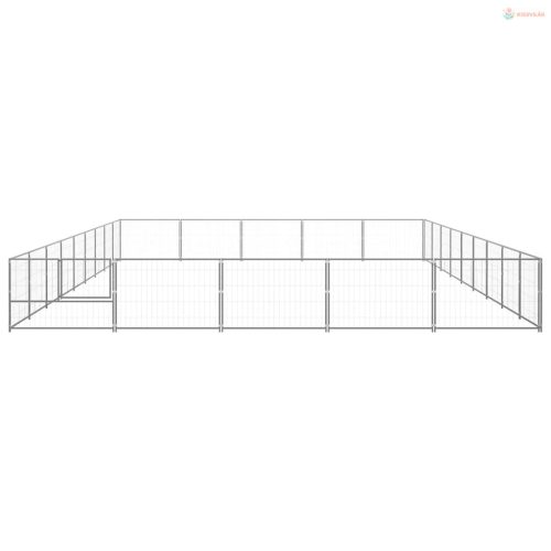Ezüstszínű acél kutyakennel 45 m²