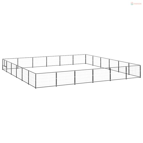 Fekete acél kutyakennel 36 m²