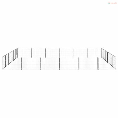 Fekete acél kutyakennel 36 m²