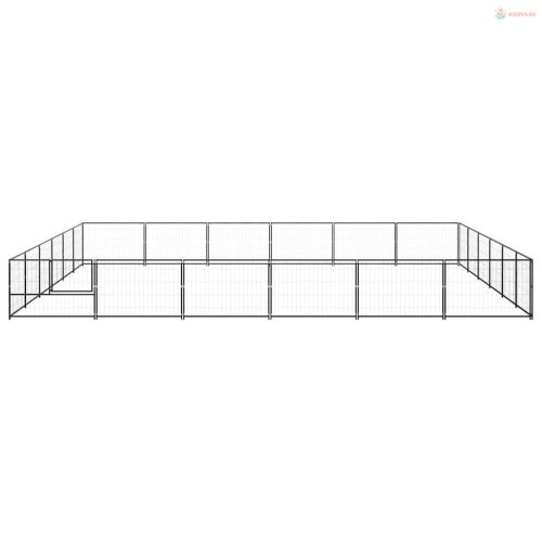 Fekete acél kutyakennel 36 m²