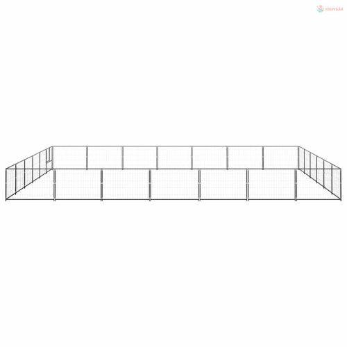 Fekete acél kutyakennel 42 m²