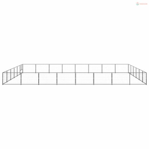 Fekete acél kutyakennel 48 m²