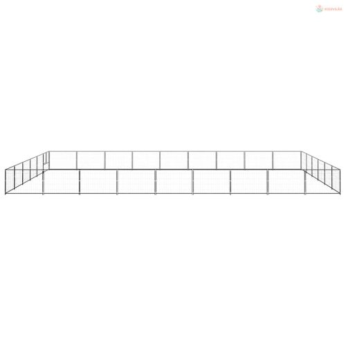 Fekete acél kutyakennel 54 m²
