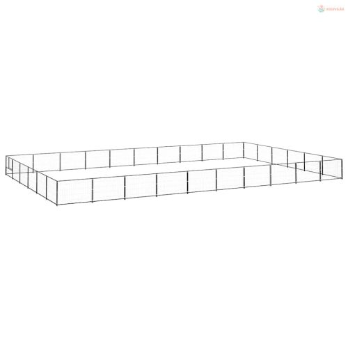 Fekete acél kutyakennel 60 m²