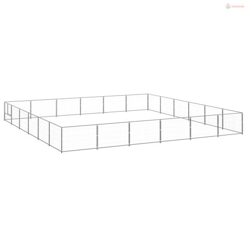 Ezüstszínű acél kutyakennel 36 m²