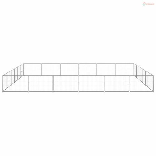 Ezüstszínű acél kutyakennel 36 m²