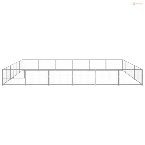 Ezüstszínű acél kutyakennel 36 m²