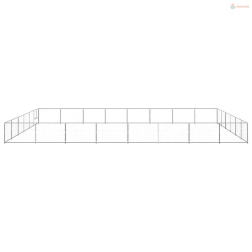 Ezüstszínű acél kutyakennel 48 m²
