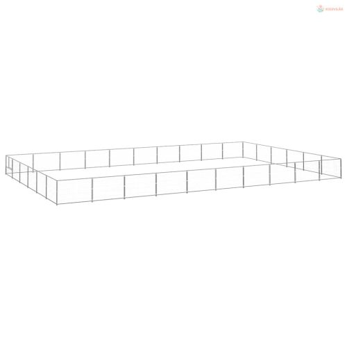 Ezüstszínű acél kutyakennel 60 m²