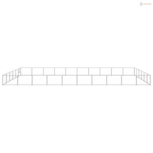 Ezüstszínű acél kutyakennel 60 m²