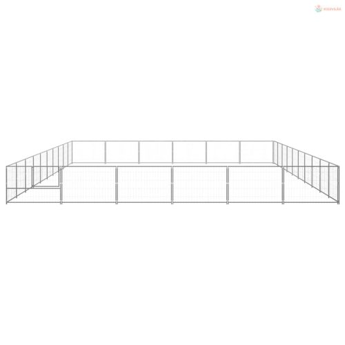 Ezüstszínű acél kutyakennel 60 m²