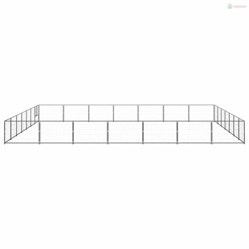 Fekete acél kutyakennel 49 m²