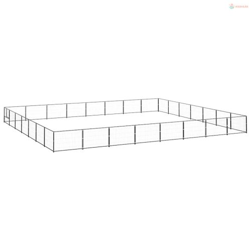 Fekete acél kutyakennel 56 m²