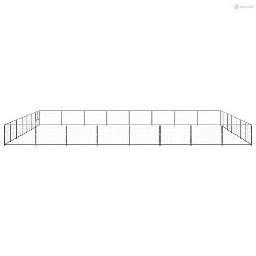 Fekete acél kutyakennel 56 m²