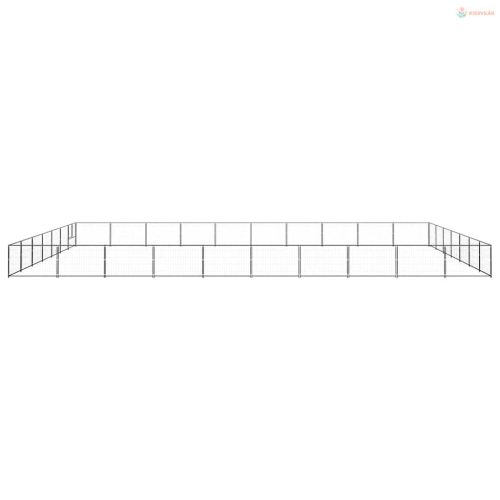 Fekete acél kutyakennel 70 m²