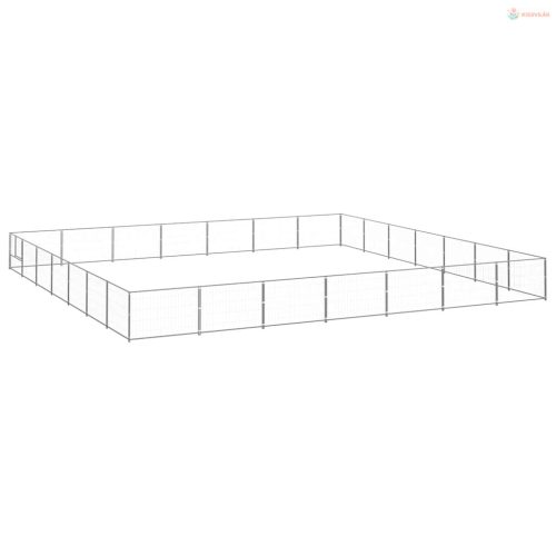 Ezüstszínű acél kutyakennel 49 m²