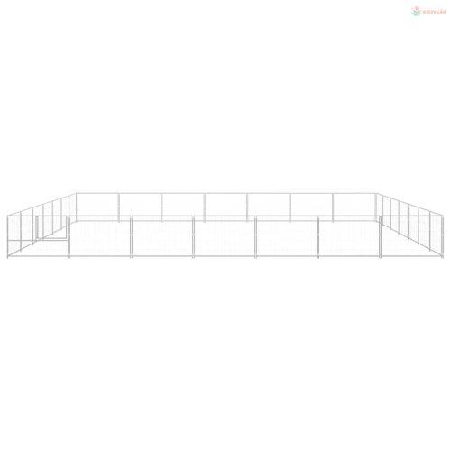 Ezüstszínű acél kutyakennel 49 m²
