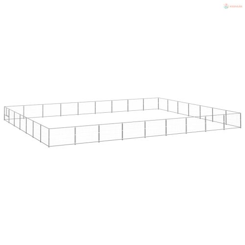 Ezüstszínű acél kutyakennel 63 m²