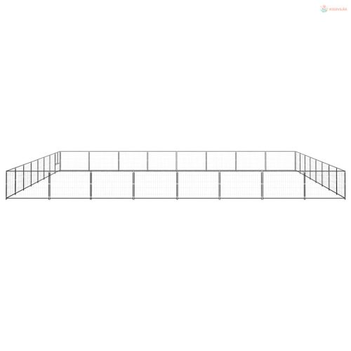 Fekete acél kutyakennel 64 m²