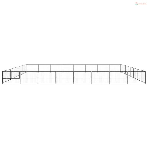 Fekete acél kutyakennel 64 m²