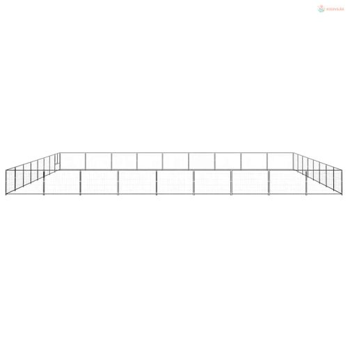 Fekete acél kutyakennel 72 m²
