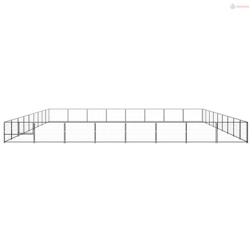 Fekete acél kutyakennel 72 m²