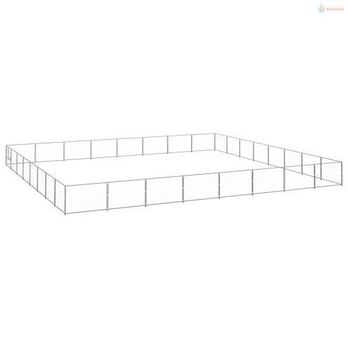 Ezüstszínű acél kutyakennel 64 m²