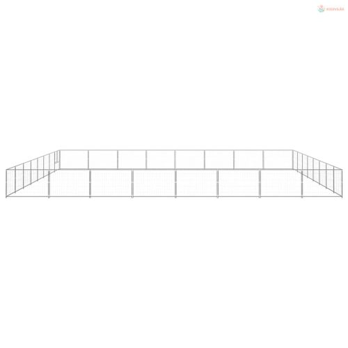 Ezüstszínű acél kutyakennel 64 m²