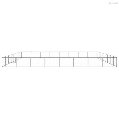 Ezüstszínű acél kutyakennel 64 m²