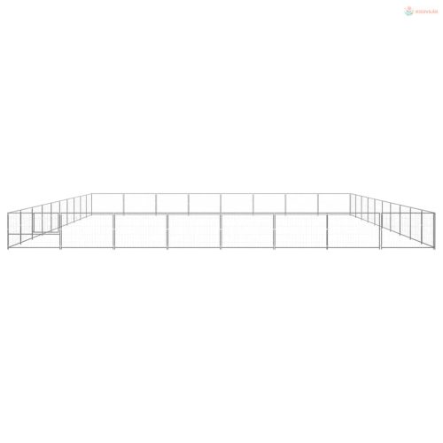 Ezüstszínű acél kutyakennel 80 m²
