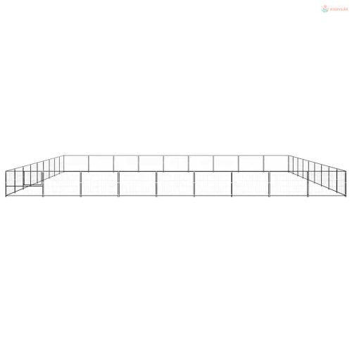 Fekete acél kutyakennel 81 m²