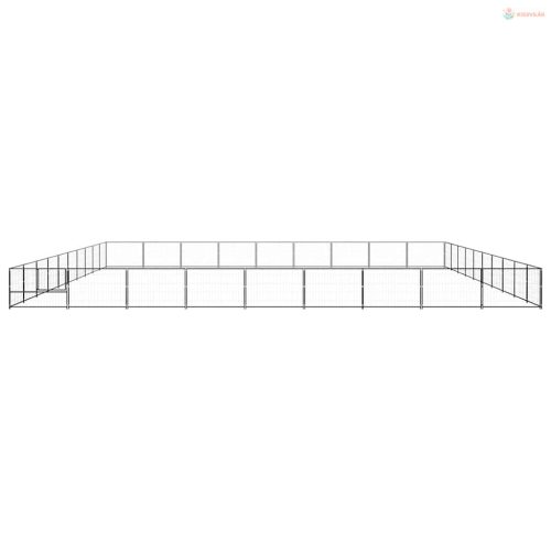 Fekete acél kutyakennel 90 m²