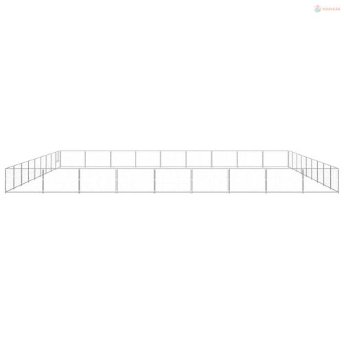 Ezüstszínű acél kutyakennel 81 m²