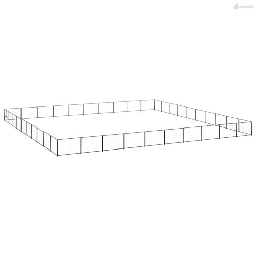 Fekete acél kutyakennel 100 m²