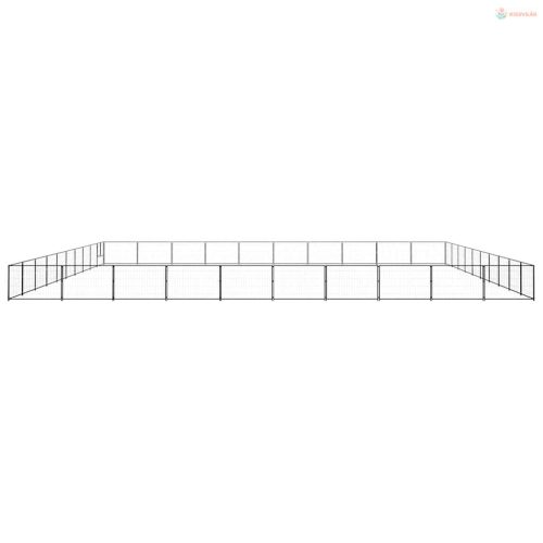Fekete acél kutyakennel 100 m²