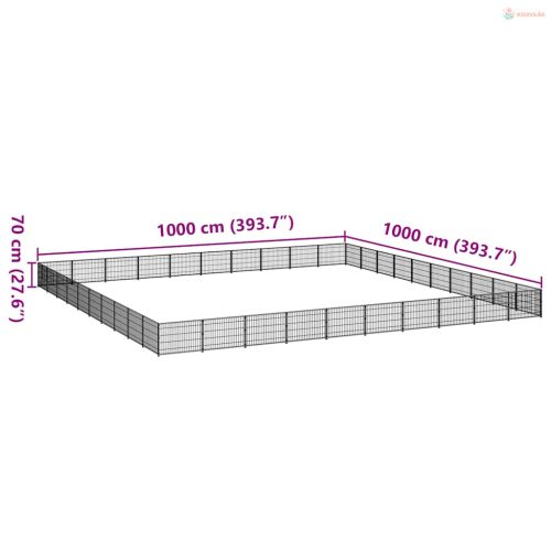 Ezüstszínű acél kutyakennel 100 m²