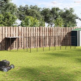 Fekete acél kutyakennel 10,89 m²