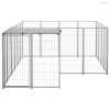 Ezüstszínű acél kutyakennel 6,05 m²